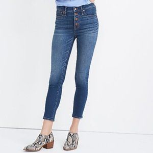 Madewell 9" Mid-Rise Skinny Crop Jeans Button-Front Denim Edition size 30 9 inch